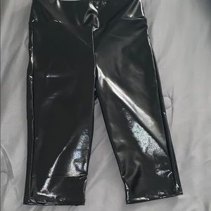 Leatherette long shorts